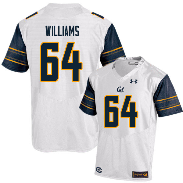 Men #64 Gentle Williams Cal Bears UA College Football Jerseys Sale-White - Click Image to Close